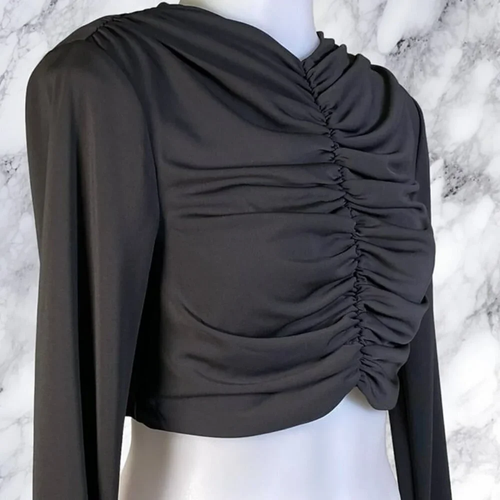 L'Academie Mae Crop Top - Black